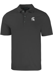 Cutter and Buck Michigan State Spartans Mens Black Forge Short Sleeve Polo
