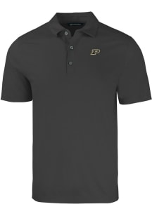 Cutter and Buck Purdue Boilermakers Mens Black Forge Short Sleeve Polo