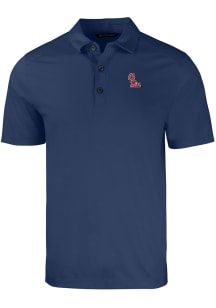 Cutter and Buck Ole Miss Rebels Mens Navy Blue Forge Short Sleeve Polo