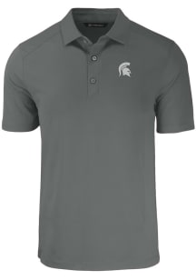 Cutter and Buck Michigan State Spartans Mens Grey Forge Short Sleeve Polo