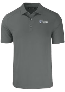 Cutter and Buck Pennsylvania Quakers Mens Grey Forge Short Sleeve Polo
