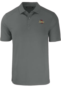 Cutter and Buck Tulsa Golden Hurricane Mens Grey Forge Logo Short Sleeve Polo