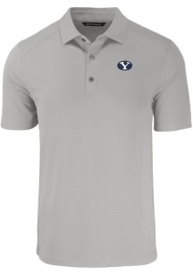 Cutter and Buck BYU Cougars Mens Grey Forge Recycled Short Sleeve Polo