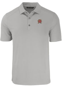 Cutter and Buck Maryland Terrapins Mens Grey Forge Recycled Short Sleeve Polo