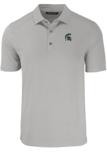 Cutter and Buck Michigan State Spartans Mens Grey Forge Recycled Short Sleeve Polo
