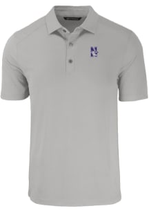Cutter and Buck Northwestern Wildcats Mens Grey Forge Recycled Short Sleeve Polo