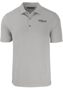 Cutter and Buck Pennsylvania Quakers Mens Grey Forge Recycled Short Sleeve Polo