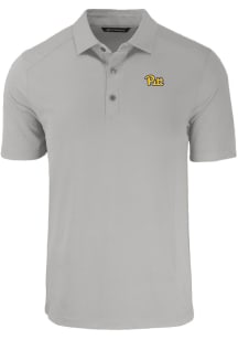 Cutter and Buck Pitt Panthers Mens Grey Forge Polished Short Sleeve Polo
