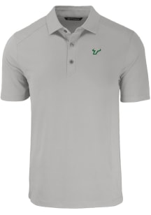 Cutter and Buck South Florida Bulls Mens Grey Forge Recycled Short Sleeve Polo