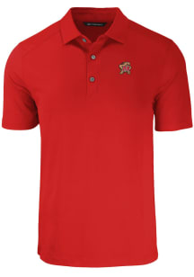 Cutter and Buck Maryland Terrapins Mens Red Forge Eco Stretch Short Sleeve Polo
