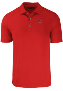 Cutter and Buck Miami RedHawks Mens Red Forge Short Sleeve Polo