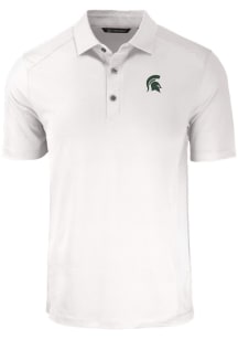 Cutter and Buck Michigan State Spartans Mens White Forge Eco Stretch Short Sleeve Polo