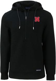 Cutter and Buck Nebraska Cornhuskers Mens Black Roam Long Sleeve Hoodie