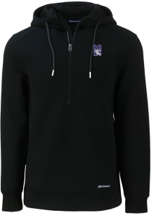 Cutter and Buck Northwestern Wildcats Mens Black Roam Long Sleeve Hoodie