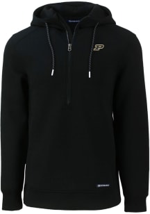 Cutter and Buck Purdue Boilermakers Mens Black Roam Long Sleeve Hoodie