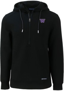 Cutter and Buck Washington Huskies Mens Black Roam Long Sleeve Hoodie