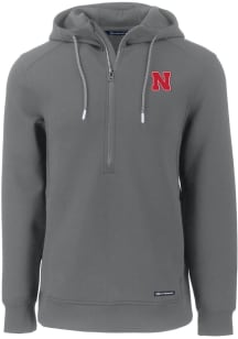 Cutter and Buck Nebraska Cornhuskers Mens Grey Roam Long Sleeve Hoodie