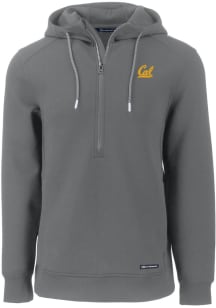 Cutter and Buck Cal Golden Bears Mens Grey Roam Long Sleeve Hoodie