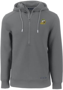 Cutter and Buck Oregon Ducks Mens Grey Roam Long Sleeve Hoodie