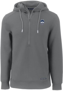 Cutter and Buck UConn Huskies Mens Grey Roam Long Sleeve Hoodie