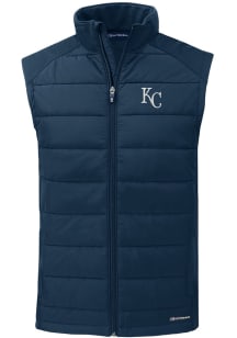 Cutter and Buck Kansas City Royals Mens Navy Blue Evoke Sleeveless Jacket