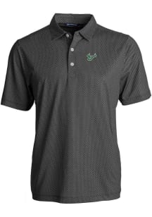 Cutter and Buck South Florida Bulls Mens Black Pike Symmetry Short Sleeve Polo