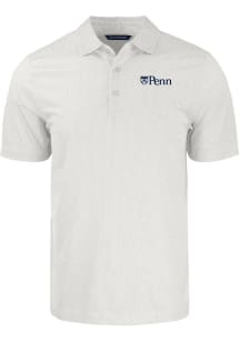 Cutter and Buck Pennsylvania Quakers Mens White Pike Symmetry Short Sleeve Polo