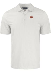 Cutter and Buck Minnesota Golden Gophers Mens White Pike Symmetry Short Sleeve Polo