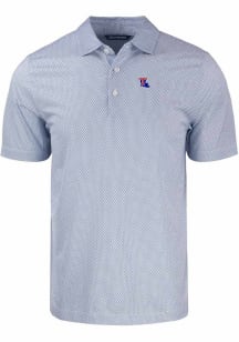 Cutter and Buck Louisiana Tech Bulldogs Mens Blue Pike Symmetry Short Sleeve Polo
