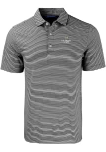 Cutter and Buck Colorado State Rams Mens Black Forge Double Stripe Short Sleeve Polo