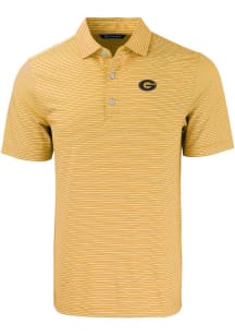 Cutter and Buck Grambling State Tigers Mens Gold Forge Double Stripe Short Sleeve Polo