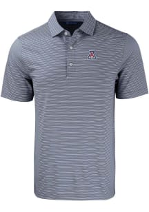 Cutter and Buck Arizona Wildcats Mens Navy Blue Forge Double Stripe Short Sleeve Fashion Polo