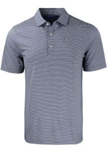 Cutter and Buck Georgetown Hoyas Mens Navy Blue Forge Double Stripe Short Sleeve Polo