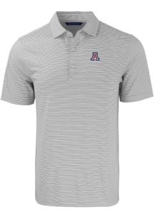 Cutter and Buck Arizona Wildcats Mens Grey Forge Double Stripe Short Sleeve Fashion Polo