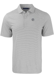 Cutter and Buck Georgetown Hoyas Mens Grey Forge Double Stripe Short Sleeve Polo