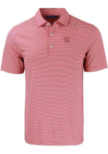 Cutter and Buck Houston Cougars Mens Red Forge Double Stripe Short Sleeve Polo