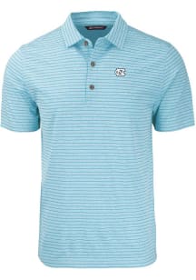 Cutter and Buck North Carolina Tar Heels Mens Light Blue Forge Heather Stripe Short Sleeve Polo