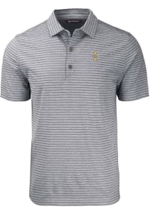 Cutter and Buck Idaho Vandals Mens Black Forge Heather Stripe Short Sleeve Polo