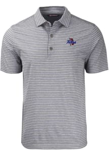 Cutter and Buck Tulsa Golden Hurricane Mens Black Forge Heather Stripe Short Sleeve Polo