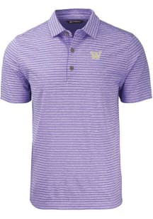 Cutter and Buck Washington Huskies Mens Purple Forge Heather Stripe Short Sleeve Polo