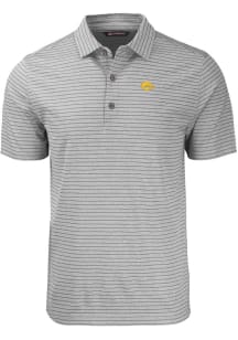 Cutter and Buck Iowa Hawkeyes Mens Grey Forge Heather Stripe Short Sleeve Polo