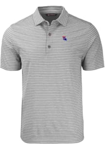 Cutter and Buck Louisiana Tech Bulldogs Mens Grey Forge Heather Stripe Short Sleeve Polo
