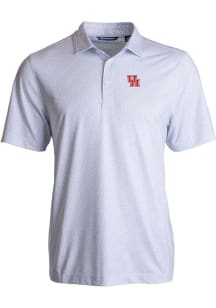 Cutter and Buck Houston Cougars Mens White Pike Pebble Short Sleeve Polo