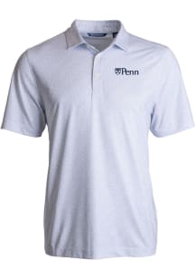 Cutter and Buck Pennsylvania Quakers Mens White Pike Pebble Short Sleeve Polo