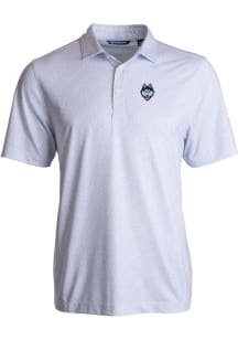 Cutter and Buck UConn Huskies Mens White Pike Pebble Short Sleeve Polo