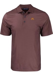 Cutter and Buck Minnesota Golden Gophers Mens Maroon Pike Eco Geo Print Short Sleeve Polo