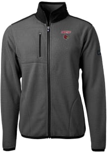 Cutter and Buck Louisville Cardinals Mens Grey Cascade Sherpa Light Weight Jacket