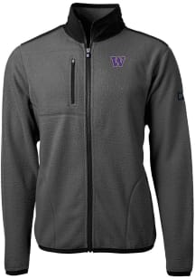 Cutter and Buck Washington Huskies Mens Grey Cascade Sherpa Light Weight Jacket