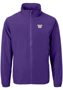 Cutter and Buck Washington Huskies Mens Purple Charter Eco Light Weight Jacket