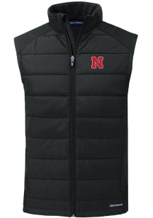 Cutter and Buck Nebraska Cornhuskers Mens Black Evoke Style Sleeveless Jacket